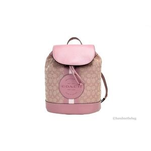 Coach Women's Drawstring Backpack in Pink and Tan